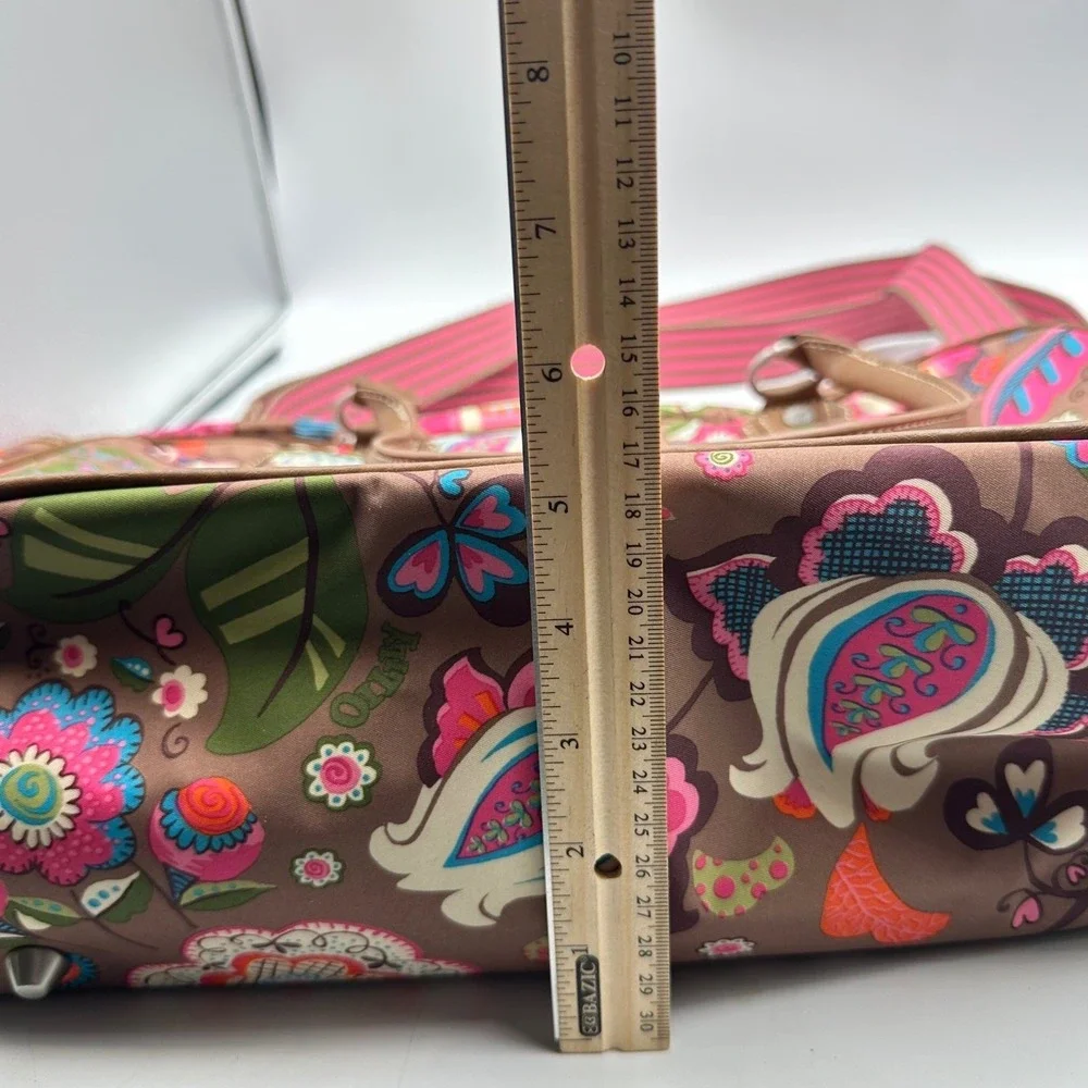 Oilily Carry All Floral Paisley Laptop Travel Bag Wood Brown OCB2203-8100 NWT